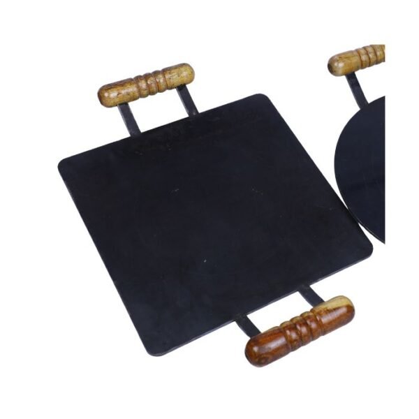 Square Lazer Cutting Tawa with Wooden Handle