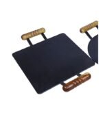 Square Lazer Cutting Tawa with Wooden Handle - Image 3
