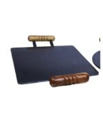 Square Lazer Cutting Tawa with Wooden Handle - Image 2
